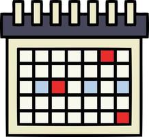 calendario di lavoro simpatico cartone animato vettore