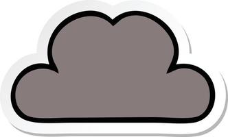 adesivo di una nuvola di tempesta simpatico cartone animato vettore