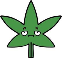 foglia di marijuana simpatico cartone animato vettore