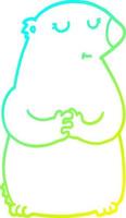 linea di gradiente freddo disegno simpatico cartone animato orso vettore