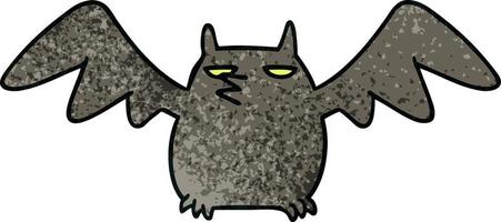 doodle del fumetto strutturato di un pipistrello notturno vettore