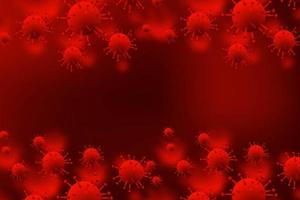 cellule di microbi covidi-19 sullo sfondo del sangue vettore