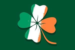 trifoglio fortunato come bandiera irlandese vettore