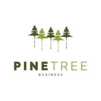 ispirazione per il design del logo dell'icona dell'albero di pino vettore
