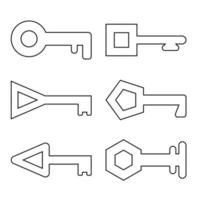 icone di contorno tasti impostati isolati su sfondo bianco. illustrazione vettoriale. vettore