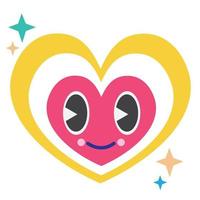 personaggio kawaii di amore del cuore vettore