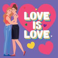 l'amore è lettere d'amore con lesbiche vettore