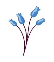 decorazione del giardino di fiori blu vettore