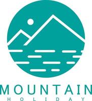 logo dell'illustrazione della montagna di vettore di linea arte