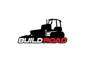 vettore logo bulldozer per società di costruzioni. illustrazione vettoriale del modello di equipaggiamento del veicolo per il tuo marchio.