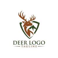 silhouette testa di cervo logo di cervo modello di illustrazione vettoriale di cervo