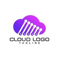 modello vettoriale del logo dei dati cloud