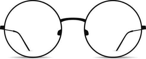 occhiali rotondi neri su sfondo bianco vettore