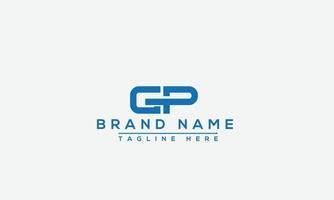 gp logo design template elemento di branding grafico vettoriale. vettore