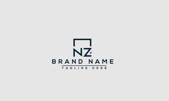 nz logo design template elemento di branding grafico vettoriale. vettore