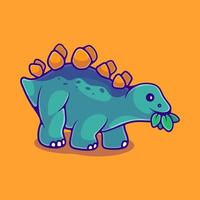 illustrazione di dinosauro stegosauro carino adatto per adesivo mascotte e design t-shirt vettore