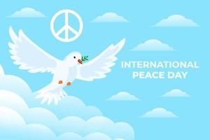 bandiera piatta del fondo dell'illustrazione della giornata della pace internazionale vettore