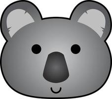 viso carino koala, personaggio testa koala per elemento di design mascotte vettore