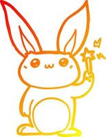 caldo gradiente di disegno simpatico cartone animato coniglio vettore