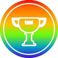premio del trofeo circolare nello spettro dell'arcobaleno vettore