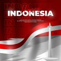 17 agosto, design del giorno dell'indipendenza indonesiana, adatto per poster, striscioni, post sui social media vettore