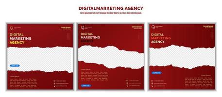 post sui social media del webinar aziendale di marketing digitale. illustrazione vettoriale e testo