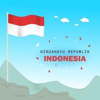 felice giorno dell'indipendenza indonesiana vettore