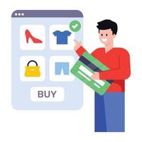 illustrazione piatta moderna di e-commerce vettore