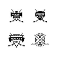 set di raccolta hockey su ghiaccio squadra logo icona design vettore