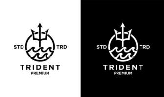 design del logo vintage mare tridente vettore