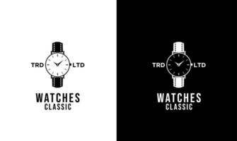 semplice illustrazione del logo dell'orologio classico vettore