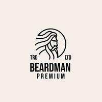 design del logo vettoriale di uomo con barba vecchia premium