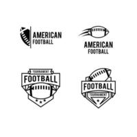 impostare il logo della linea del distintivo della lega di football americano vettore