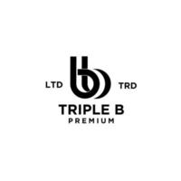 tripla b bbb lettera logo icona design vettore