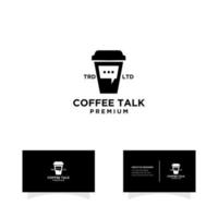 modello di progettazione logo caffè talk vettore
