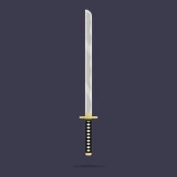 icona della spada katana. arma da samurai. equipaggiamento ninja. stile cartone animato. illustrazione vettoriale pulita e moderna per design, web.
