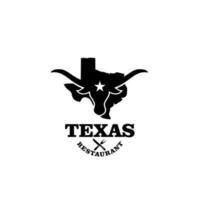 design del logo vintage premium del ristorante texas vettore