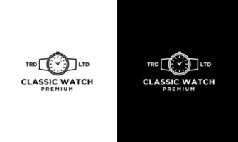 semplice illustrazione del logo dell'orologio classico vettore