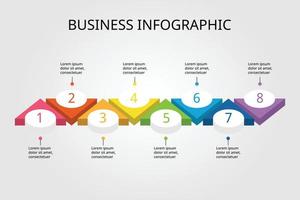 modello di grafico a triangolo per infografica per la presentazione per 8 elementi vettore