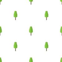 modello senza cuciture con icona di albero verde piatto su sfondo bianco. illustrazione vettoriale per design, web, carta da imballaggio, tessuto, carta da parati.