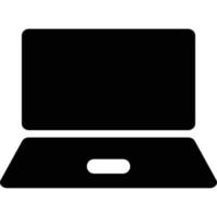 icona del computer portatile in stile solido a tema computer e hardware vettore