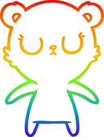 arcobaleno gradiente linea disegno pacifico cartone animato cucciolo di orso vettore
