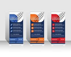 business roll up banner modello di banner standee per la promozione vettore