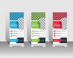 business roll up banner modello di banner standee per la promozione vettore