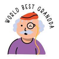 una simpatica nonna faccia doodle icona vettore
