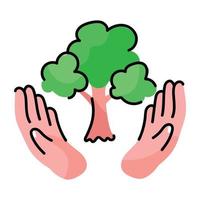 un accattivante adesivo doodle di albero di salvataggio vettore