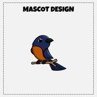 disegno dell'illustrazione della mascotte animale di vettore del logo dell'uccello