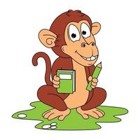 simpatico cartone animato animale scimmia vettore