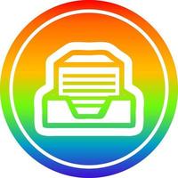 pila di carta per ufficio circolare nello spettro dell'arcobaleno vettore