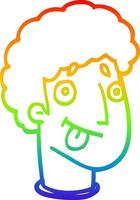 arcobaleno gradiente linea disegno cartone animato volto maschile vettore